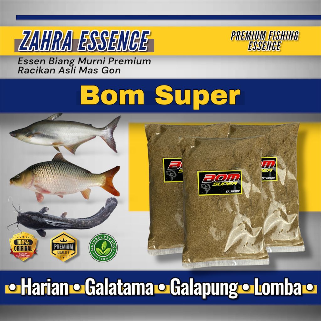 ZAHRA PANCING Pelet Boom Super 380gr Umpan Pengumpul Semua Jenis Ikan, Pelet Mas, Pelet Patin, Pelet