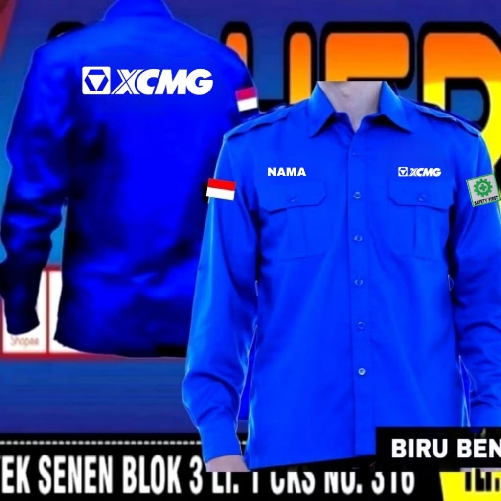 ready kemeja XCMG baju XCMG seragam XCMG Pdh XCMG Pdl XCMG baju kerja XCMG seragam kerja XCMG Pdh ke