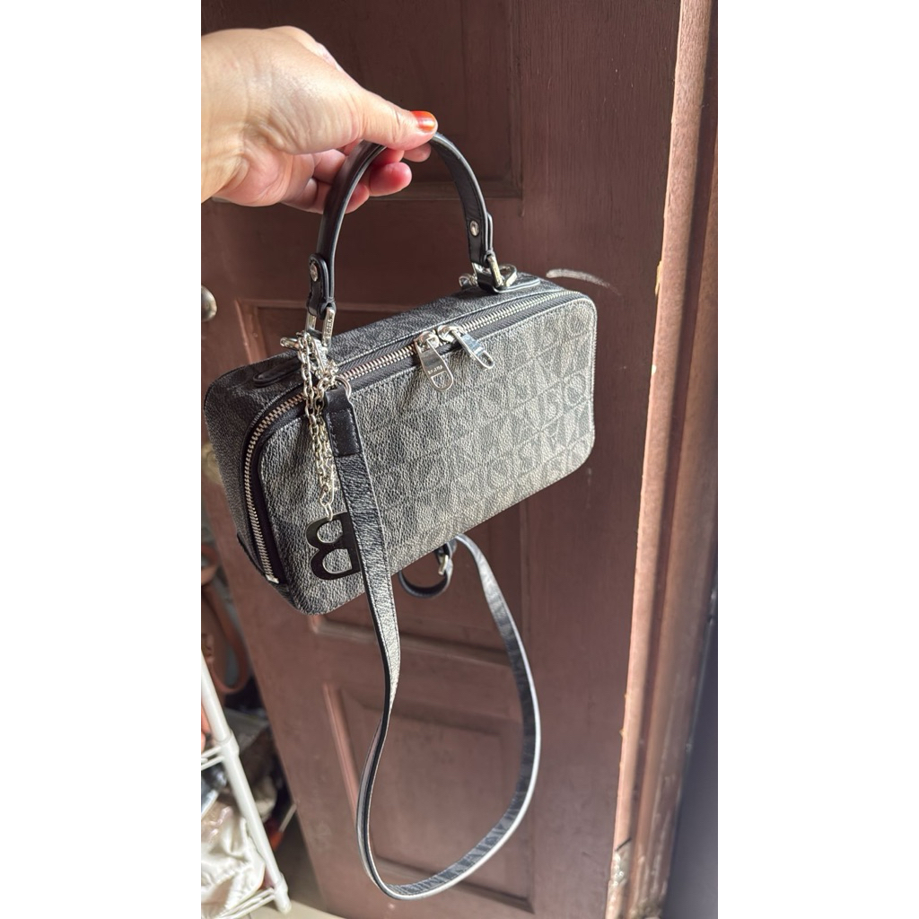 PRELOVED BONIA ORIGINAL CAMERA BAG MONOGRAM BLACK