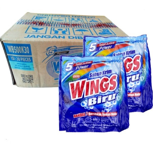 (1 Karton) Sabun Colek Wings Biru 1 Dus