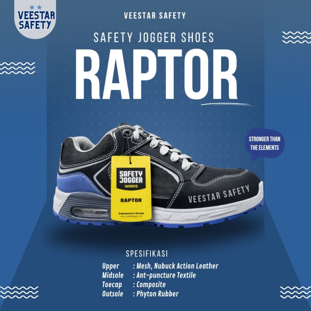 [ORIGINAL] Safety Jogger RAPTOR Metal Free - Ringan & Anti Tusuk