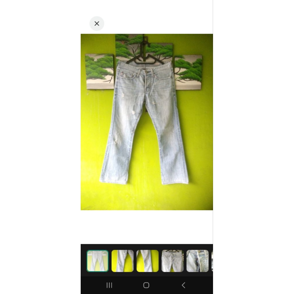 Ripped Jeans stright semi bootcut biru muda | denim regular Adriano Goldschmied