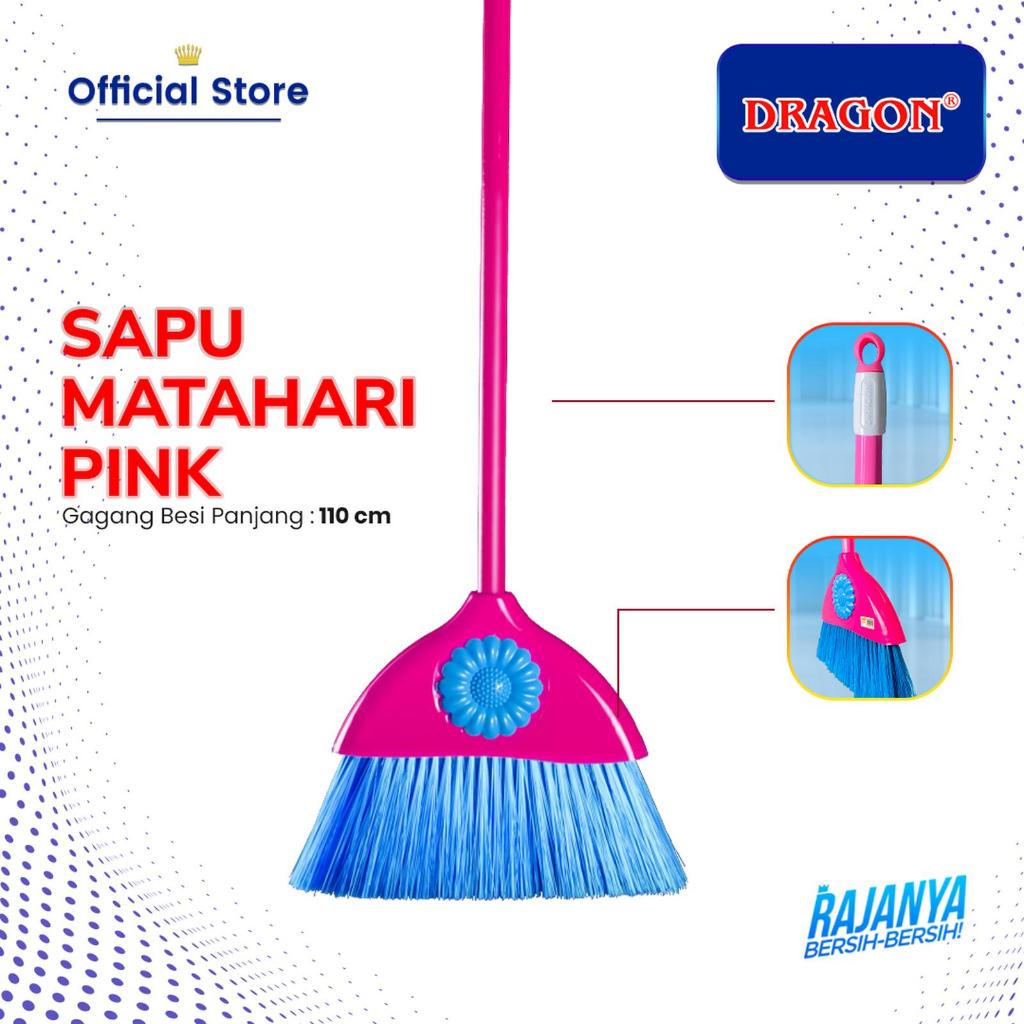 DRAGON Sapu MATAHARI Nylon Warna Sapu Lantai Dengan Gagang Besi Anti Rontok Pembersih Lantai