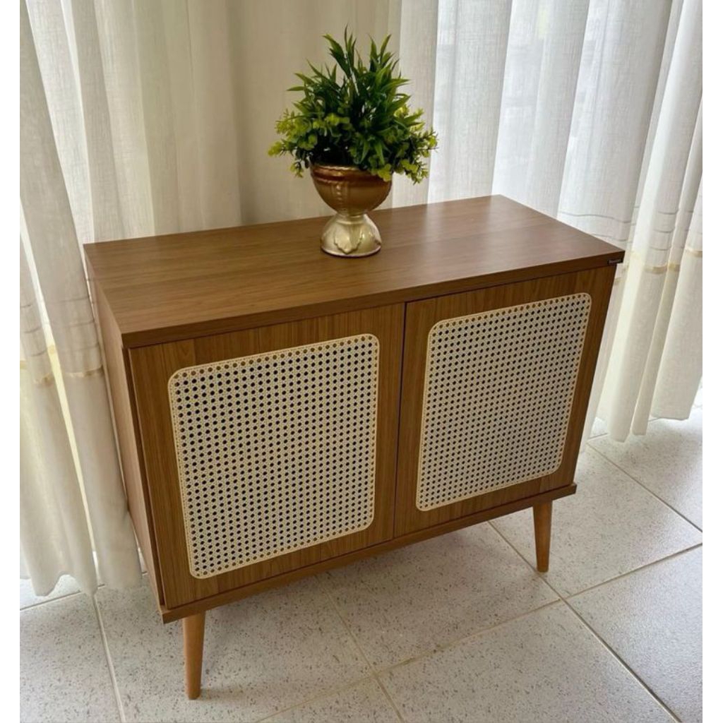 Bufet tv kabinet jati rotan