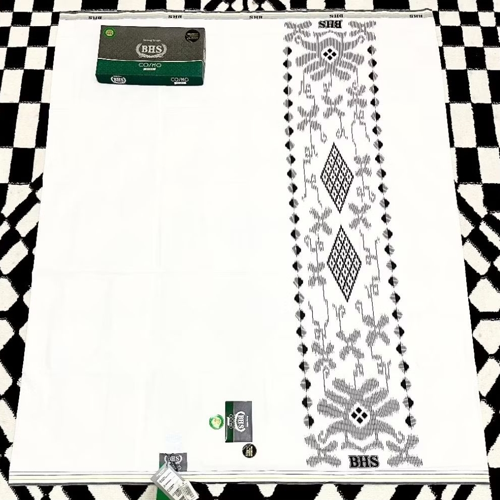 BHS COSMO silver putih polos selvedge