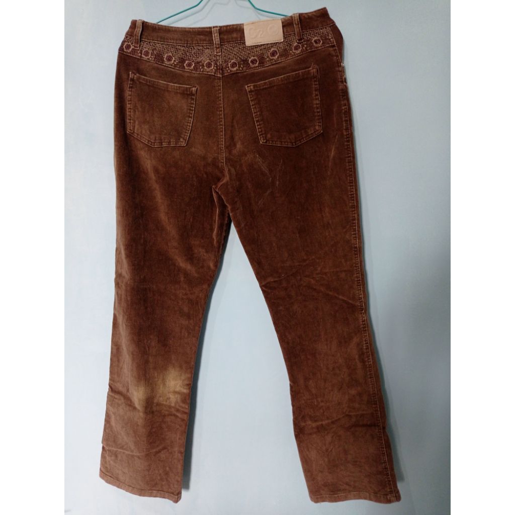 Celana Corduroy Coklat Wanita Preloved | Celana Corduroy Panjang