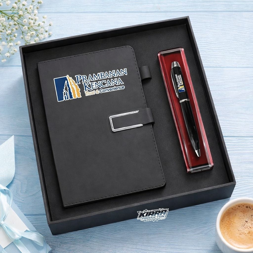 CUSTOM Gift set Souvenir Notebook Ballpoint, Promosi, Hadiah, Pulpen Giftset Exclusif Pulpen, Notebo