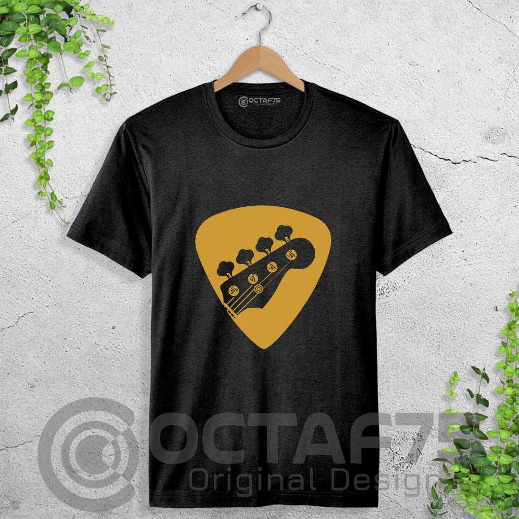Kaos Bass Original Design Motif Pick Gitar Desain Unik kaos musik
