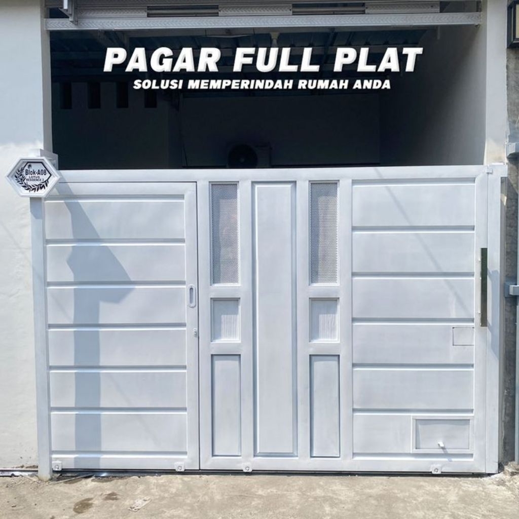 Pagar Rumah Minimalis Modern Besi Galvanis Anti Karat - Pagar Dorong Lipat Minimalis Custom Mewah