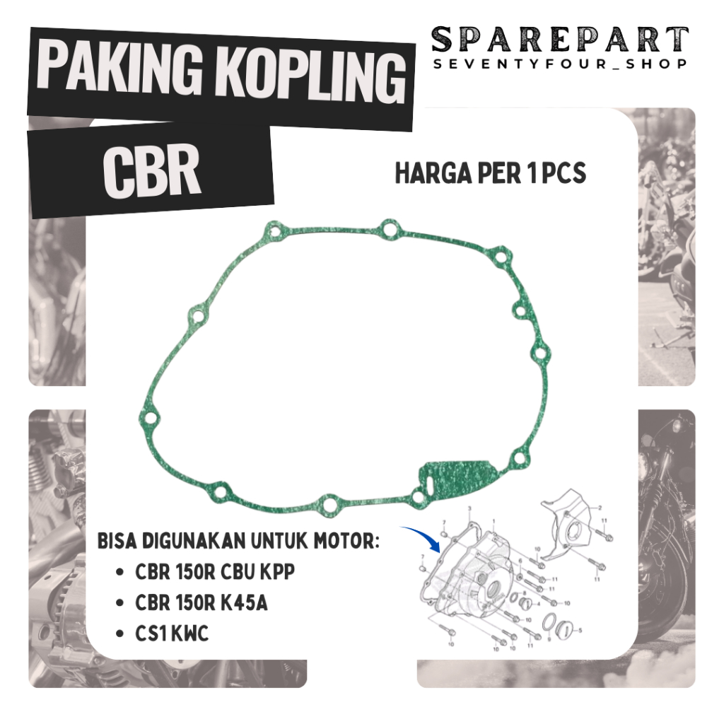 PAKING GASKET KOPLING CBR 150 R CS1 KWC PAKING KOPLING PERPAK