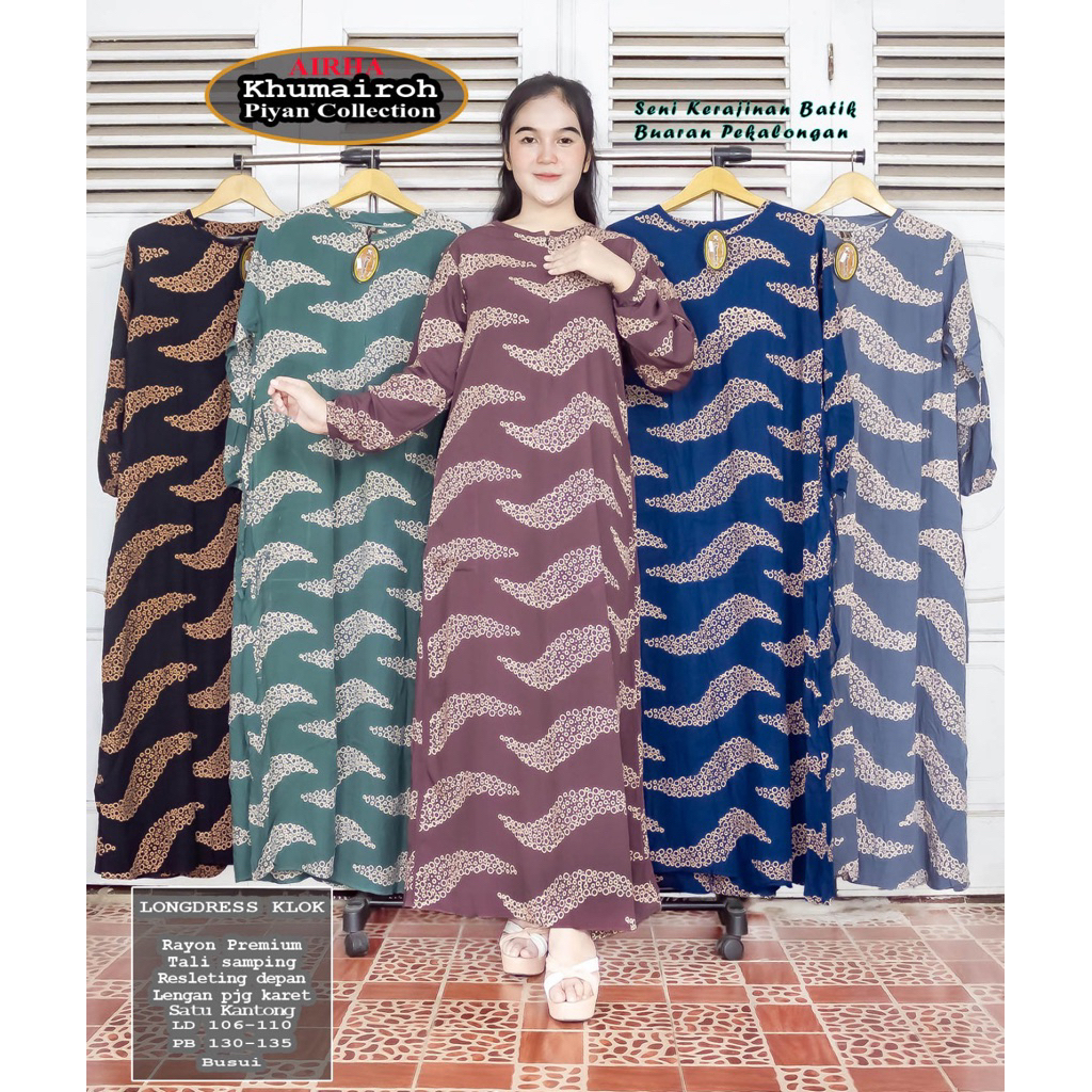 LONGDRES REMPEL BAWAH - DASTER LENGAN PANJANG SEMATA KAKI BATIK PRINT