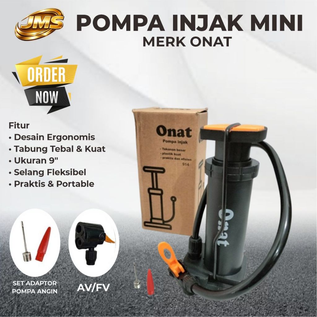 Pompa Injak Mini ONAT / Onat Pompa injak mini/ Pompa Sepeda Injak Onat / Pompa Injak Serbaguna