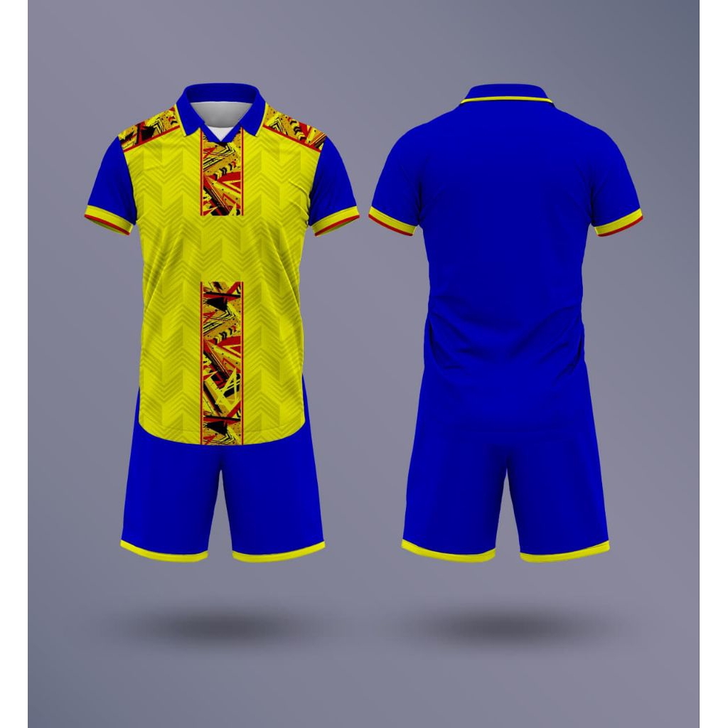 NEW STELAN JERSEY FUTSAL DAN BOLA PRINTING KUNING BIRU MERAH