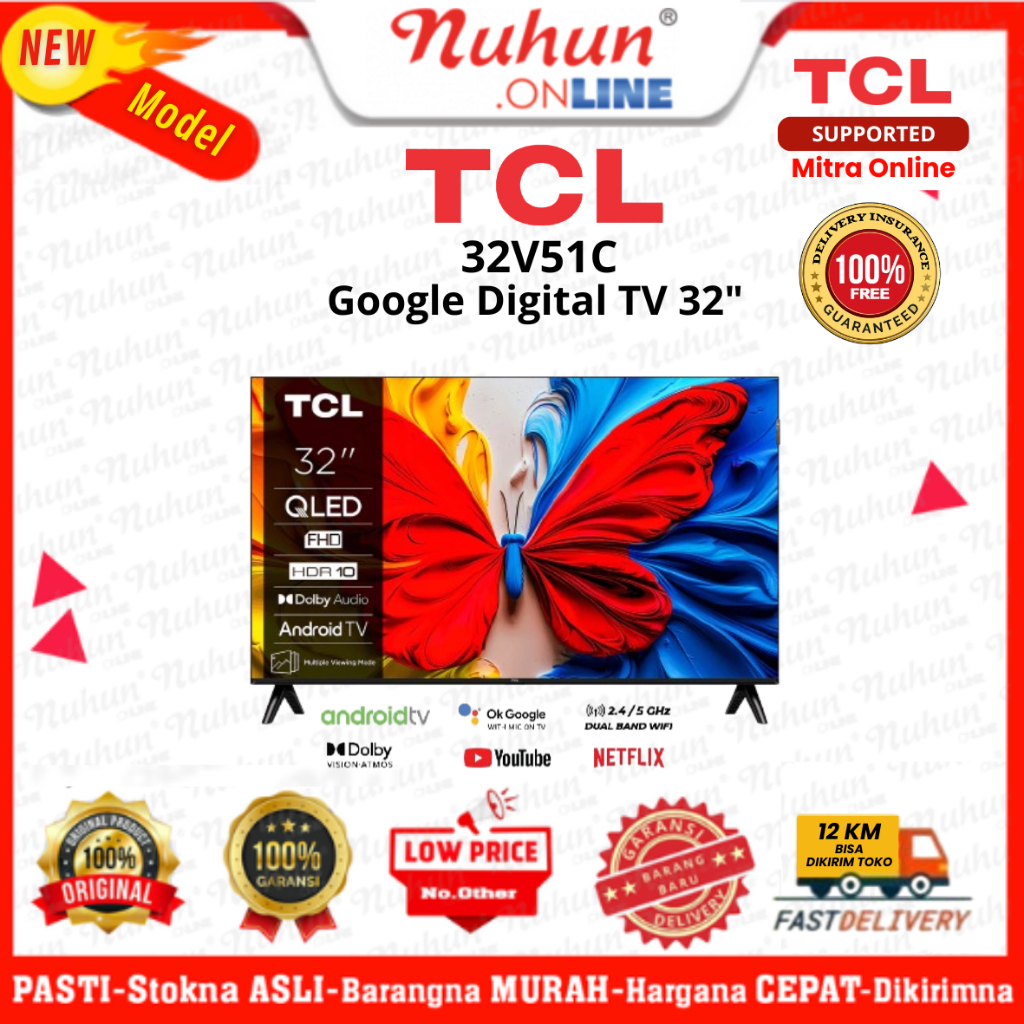 TCL Google Smart Digital TV 32V51C 32 Inch