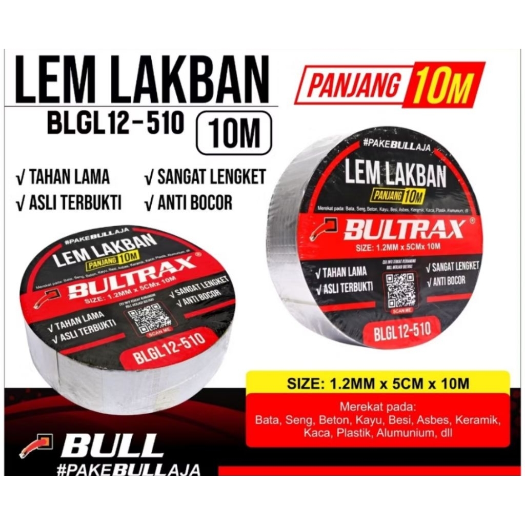 Lem Lakban BULL Anti Bocor Serbaguna - Kuat, Fleksibel, Tahan Air