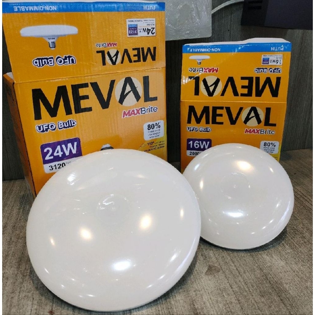 MEVAL Lampu Bohlam LED Super Terang Model UFO 16W 24 Watt Cahaya Putih
