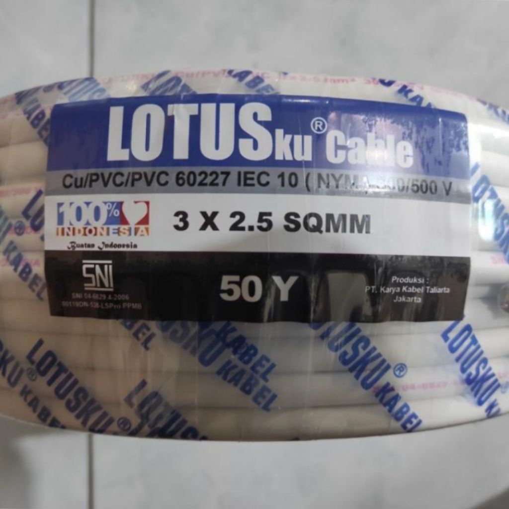 Kabel lotus 3x2.5 NYM Tunggal Harga permeter