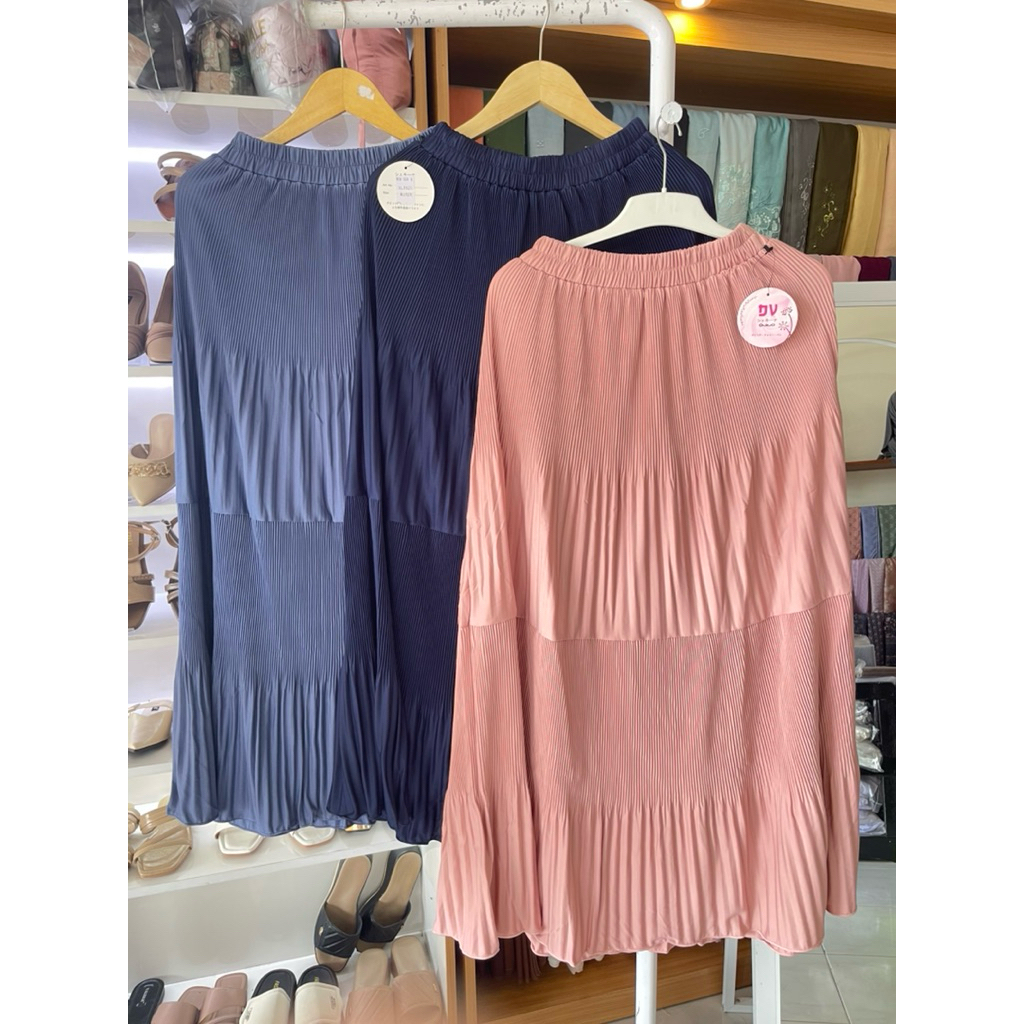 Lindi Skirt - Rok Plisket Lidi Mayung Premium - Rok Plisket Lidi 2 Susun Premium - Rok Plisket Lidi