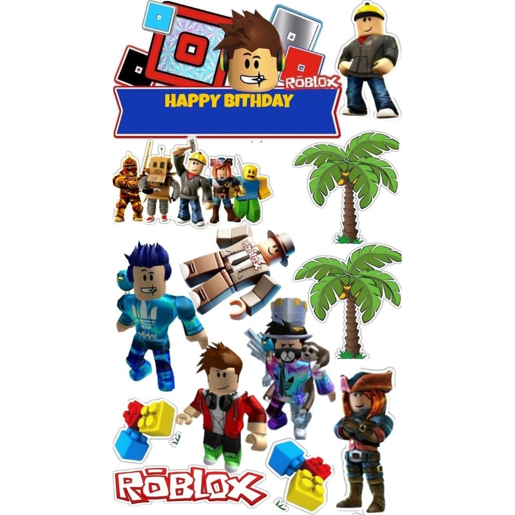topper Cake Ultah ROBLOX l FREE CUSTOM NAMA l TOPPER CAKE ULTAH TEMA ROBLOX
