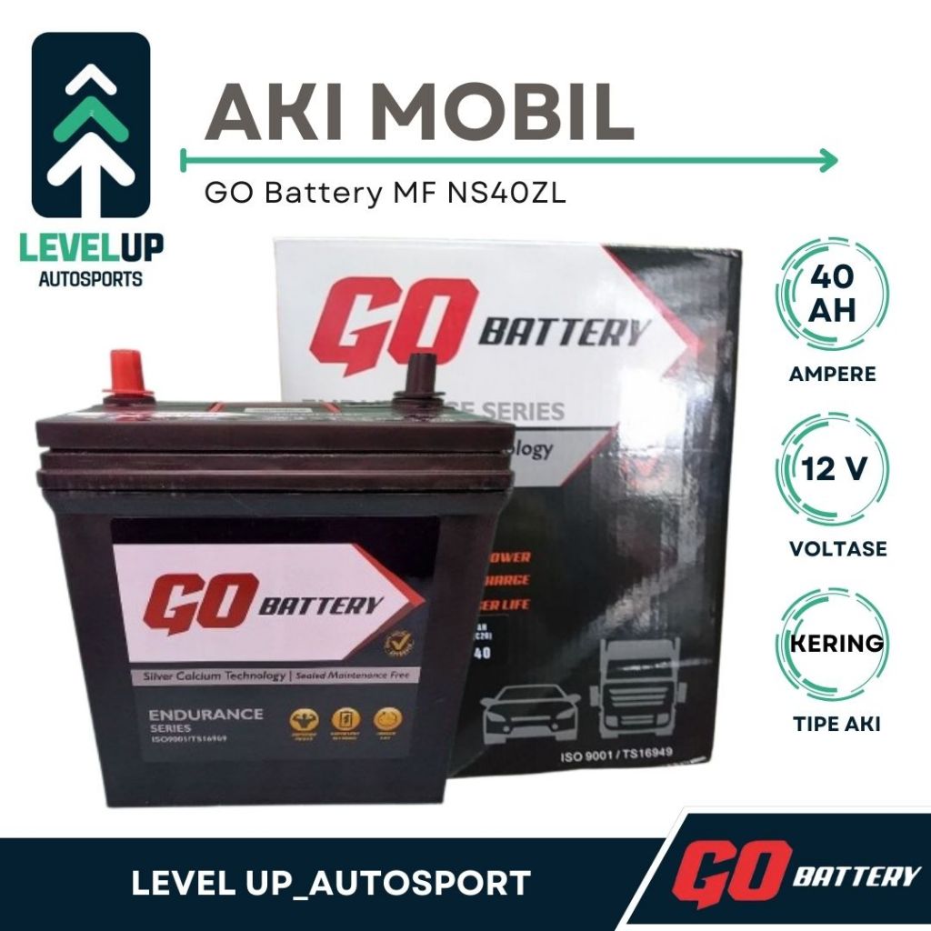 GO Battery 40B20L 40Ah upgrade NS40ZL 34B19L 34B20L aki mobil Calya Sigra JAZZ RS