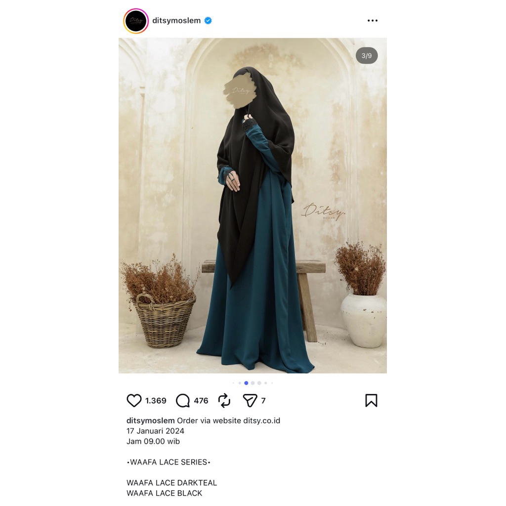 preloved ditsy moslem wafaa abaya