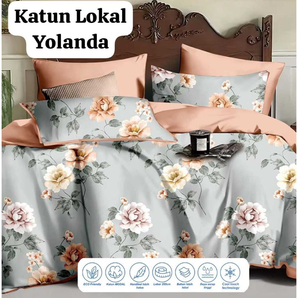 MM DECOR - SPREI KATUN LOKAL MOTIF MINIMALIS [KODE : YOLANDA]