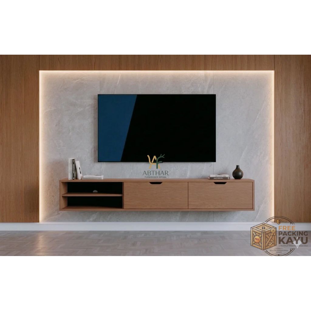 Meja tv gantung Meja tv dinding minimalis