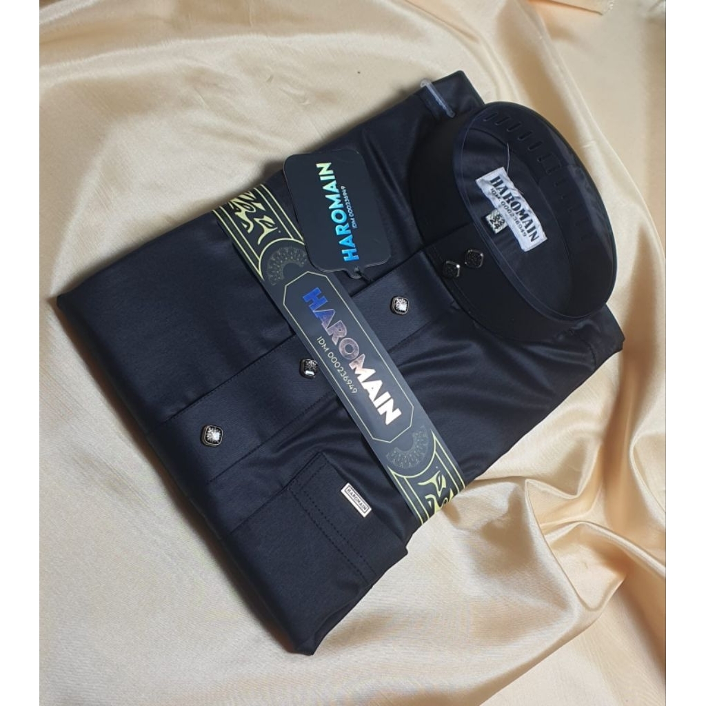 Jubah Haramain Polos nonmanset/Jubah Hitam/Jubah Putih Polos