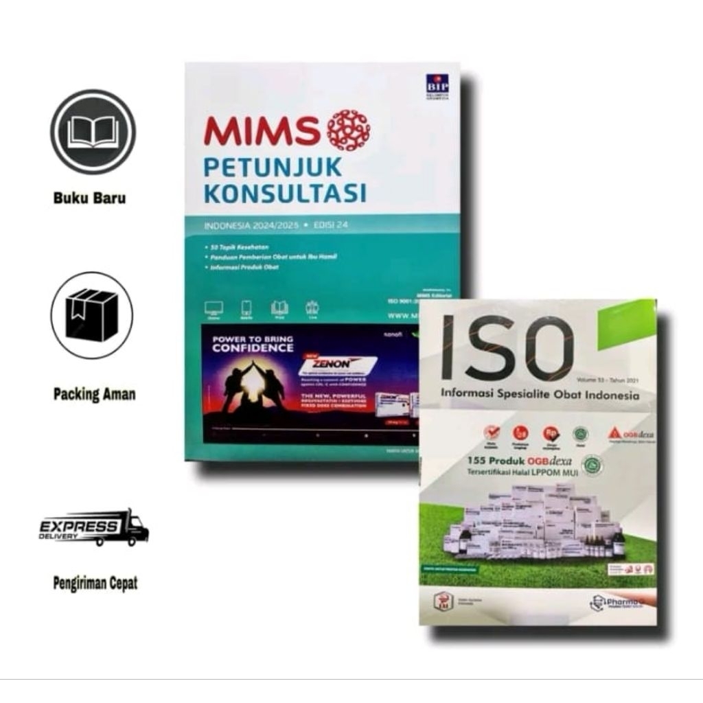 PAKET 2 BUKU FARMASI MIMS & ISO