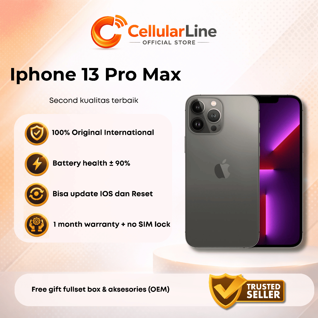 IP 13 PRO MAX 128GB/256GB SECOND FULLSET MULUS ORIGINAL BERGARANSI