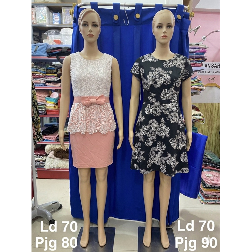 PL dp17 dress pendek ld70uk xxs,dress putih pink pita brokat,hitam bunga ngaret lembut sk.