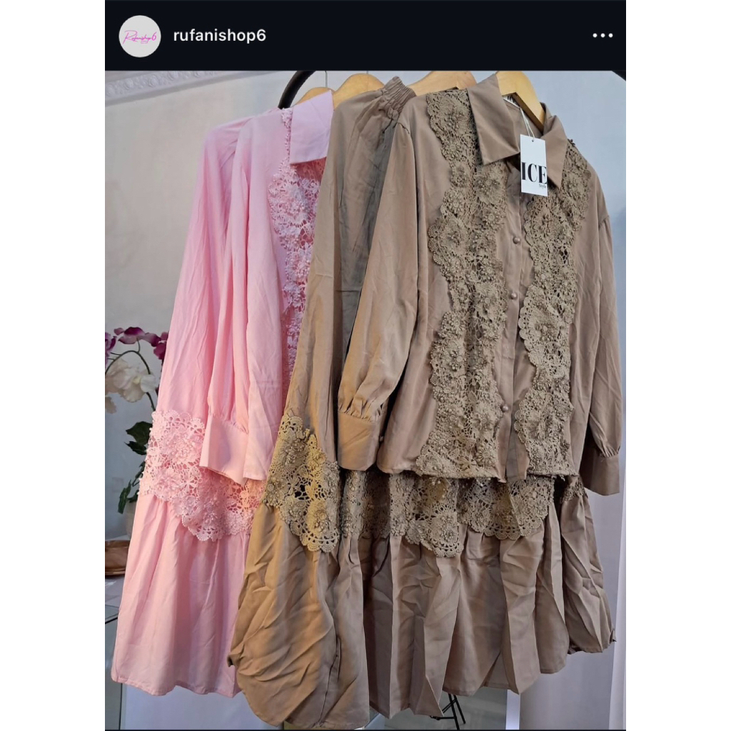 Lace Elegance Set / Setelan Brokat Vintage Bangkok