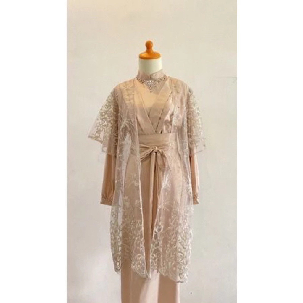 Sm-Mart || Gamis brukat set Outer | Outfit lebaran | Dress bridesmaid | Dress kondangan