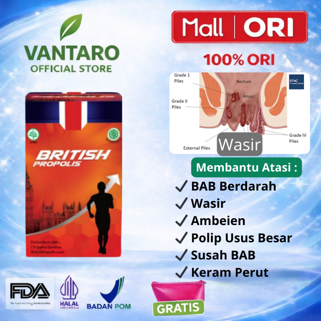 British Propolis Original Ambeien Wasir Benjolan Di Anus Fistula Ani