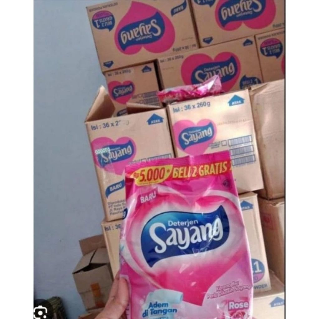 Sayang Detergen Bubuk 220gr/ Detergen Sayang 220 gr Sabun Cuci Baju Sayang Detergen
