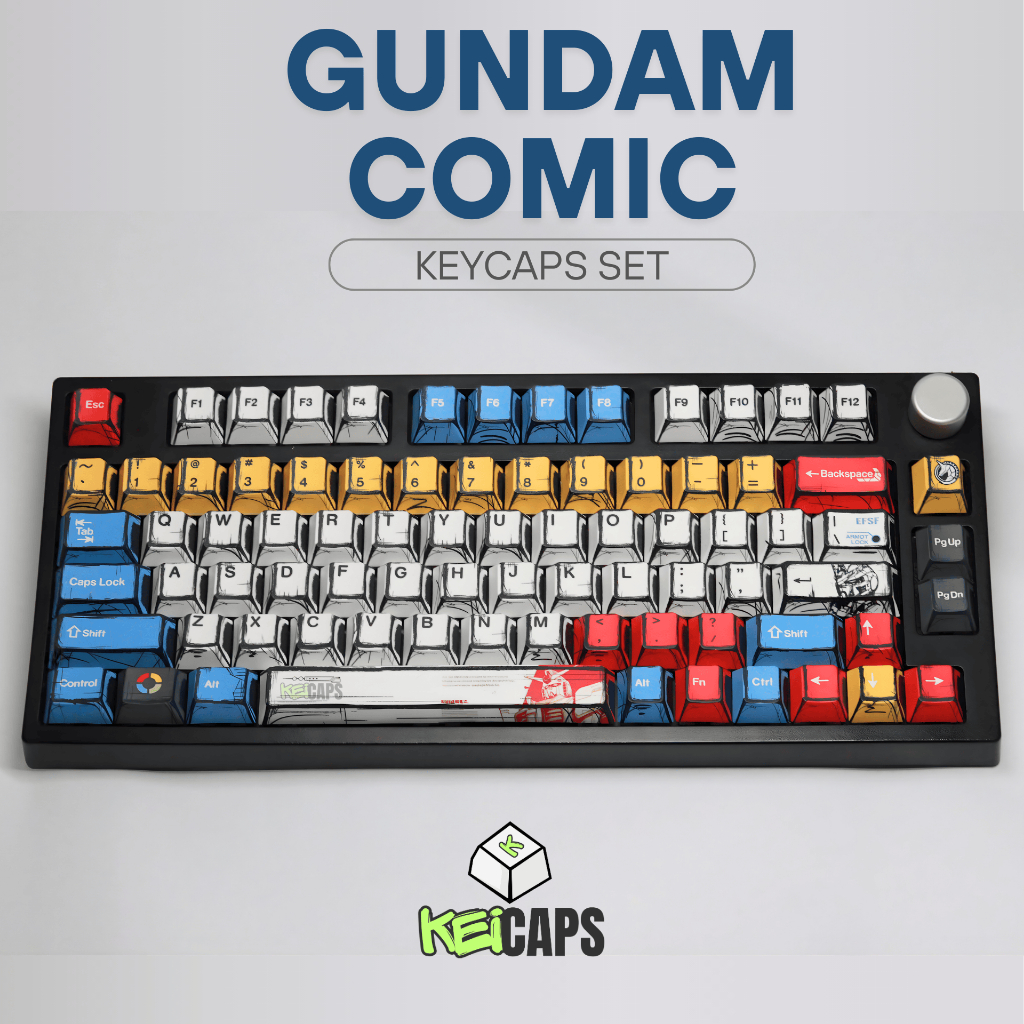 Gundam Komik Keycaps PBT Cherry Profile untuk Mechanical Keyboard