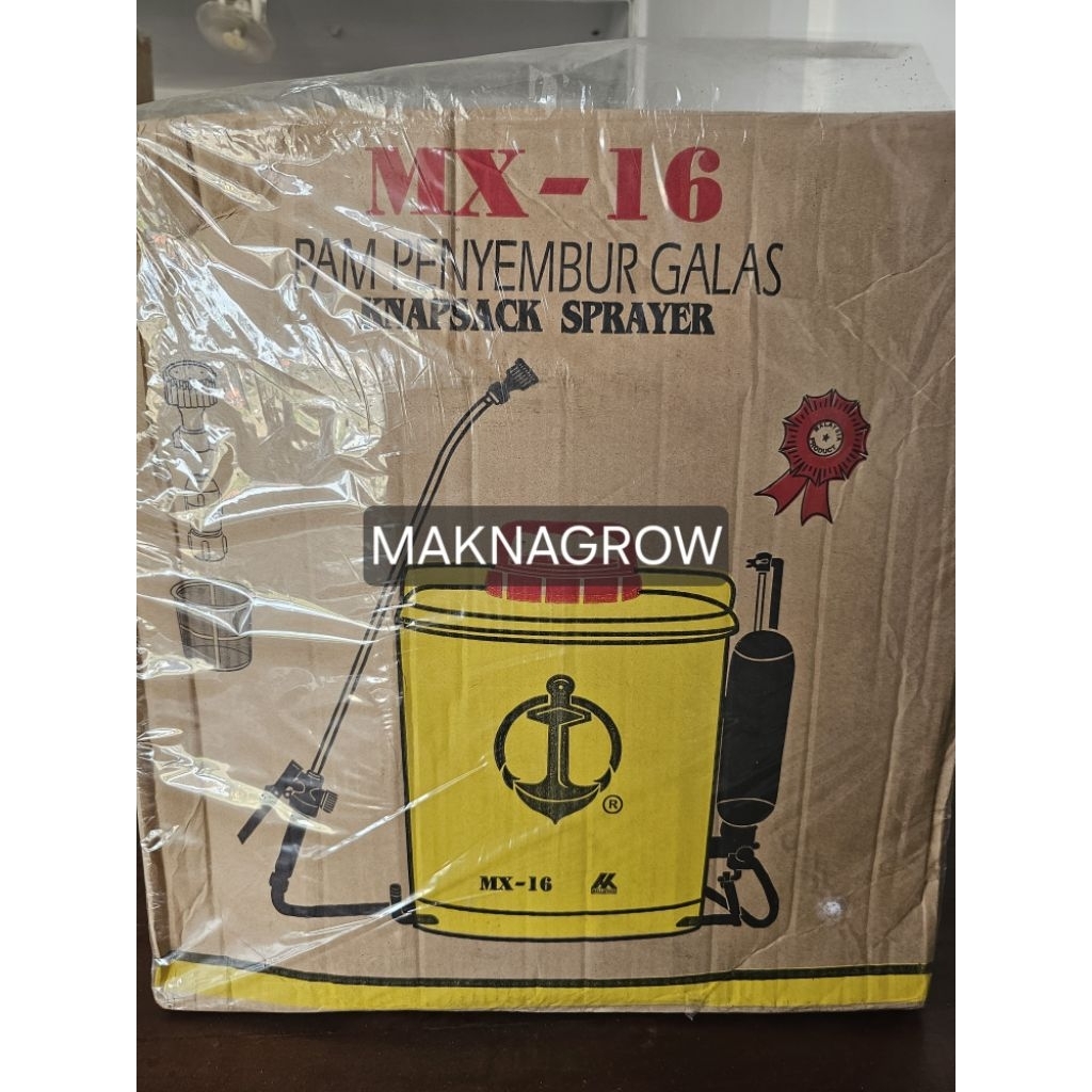 Knapsack Sprayer/tanki/pompa MX-6 cap jangkar malaysia 16 liter