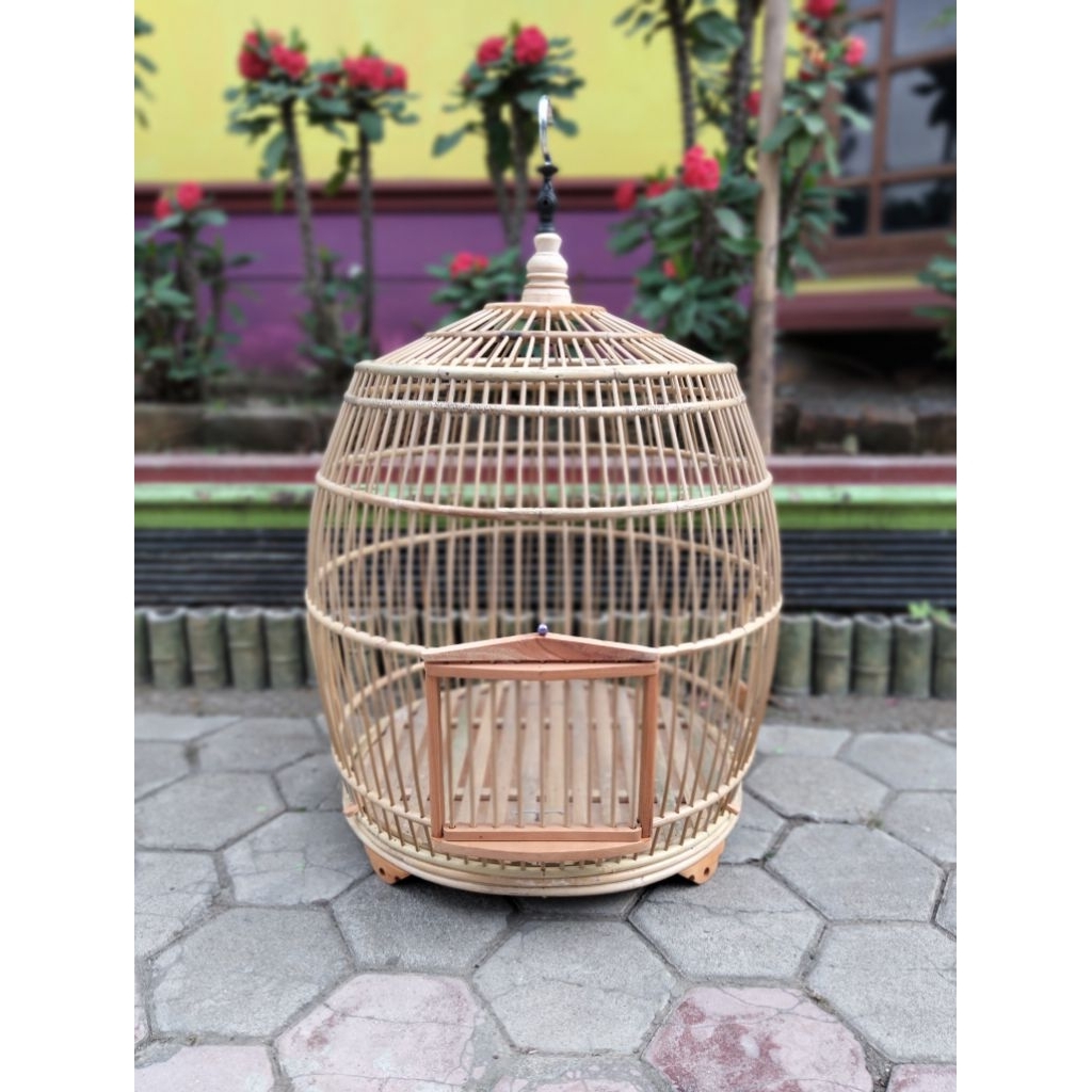 Sangkar Ayam Bekisar Sabuk Rotan Jeruji Bambu