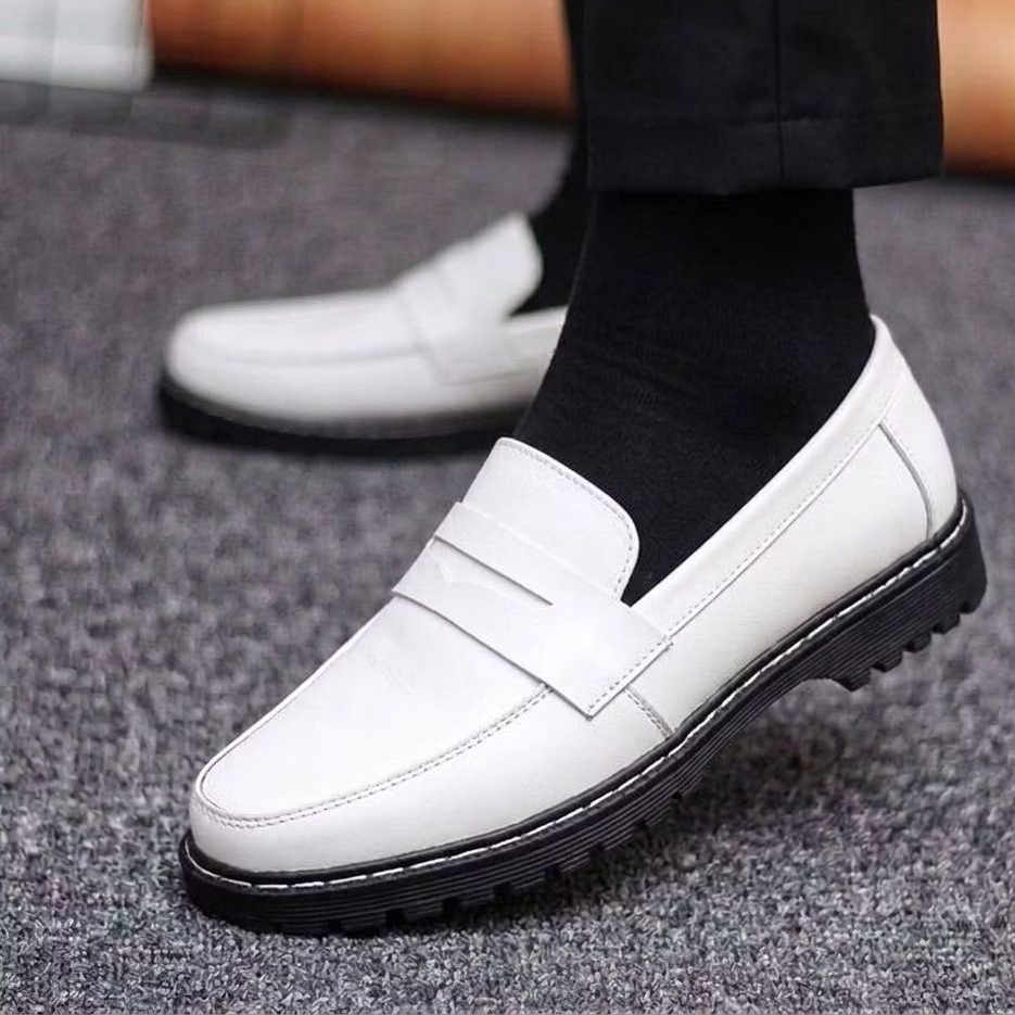 JRM WHITE Sepatu Putih Pantofel Kerja Formal Pria Loafers Docmart Casual