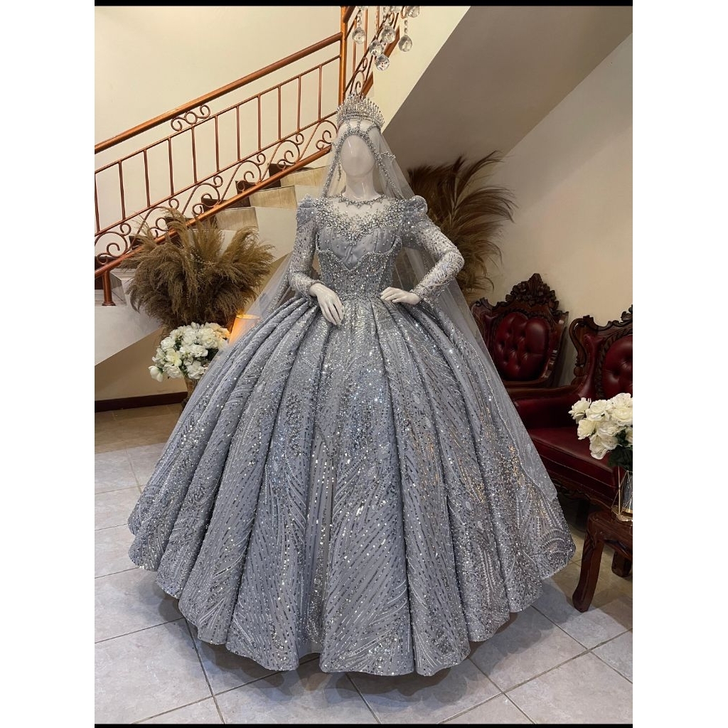 GAUN PENGANTIN MUSLIMAH//GAUN WEDDING BARBIE BELIMBING HARNET PREMIUM //GAUN