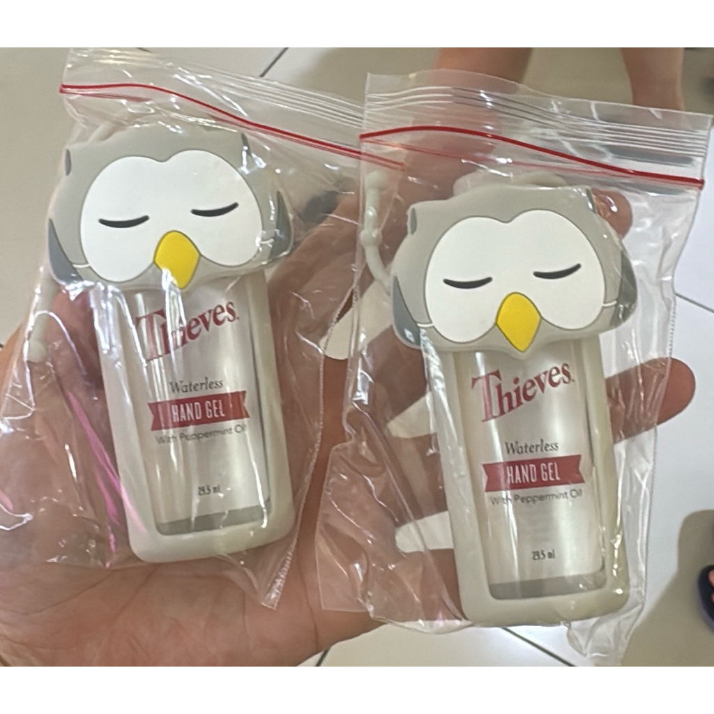 Thieves hand gel young living with owl cover