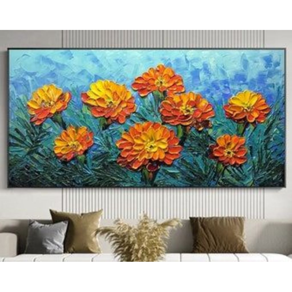 Lukisan dinding minimalis modern bunga untuk hiasan dinding rumah