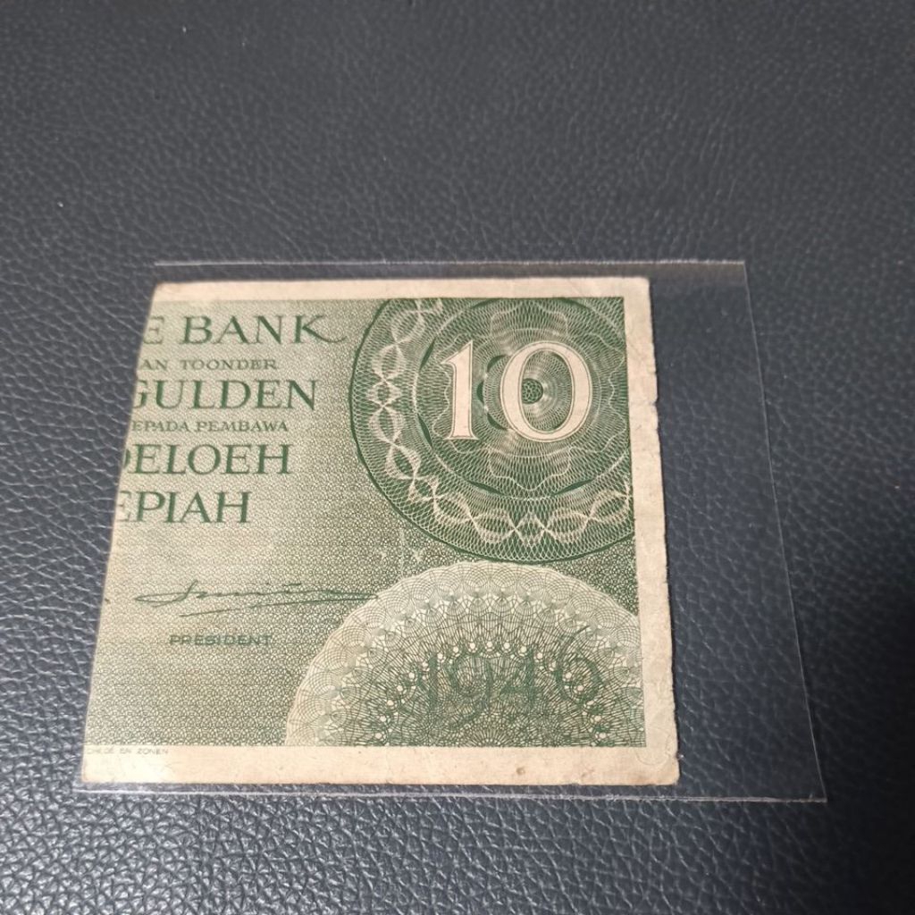 Uang kuno 10 Gulden Federal tahun 1946 senering bagian kanan