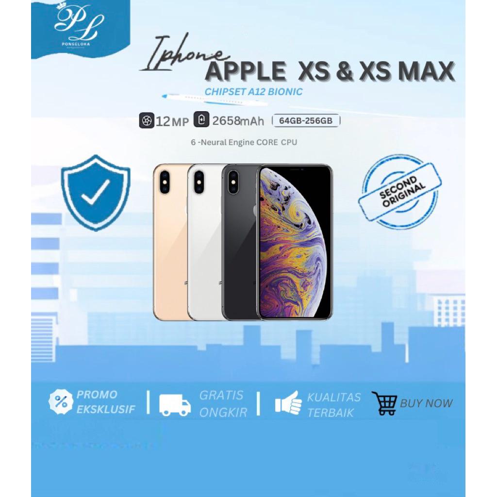 iPhone XS & XS MAX 64GB 256GB | Fullset | Second Ex Resmi