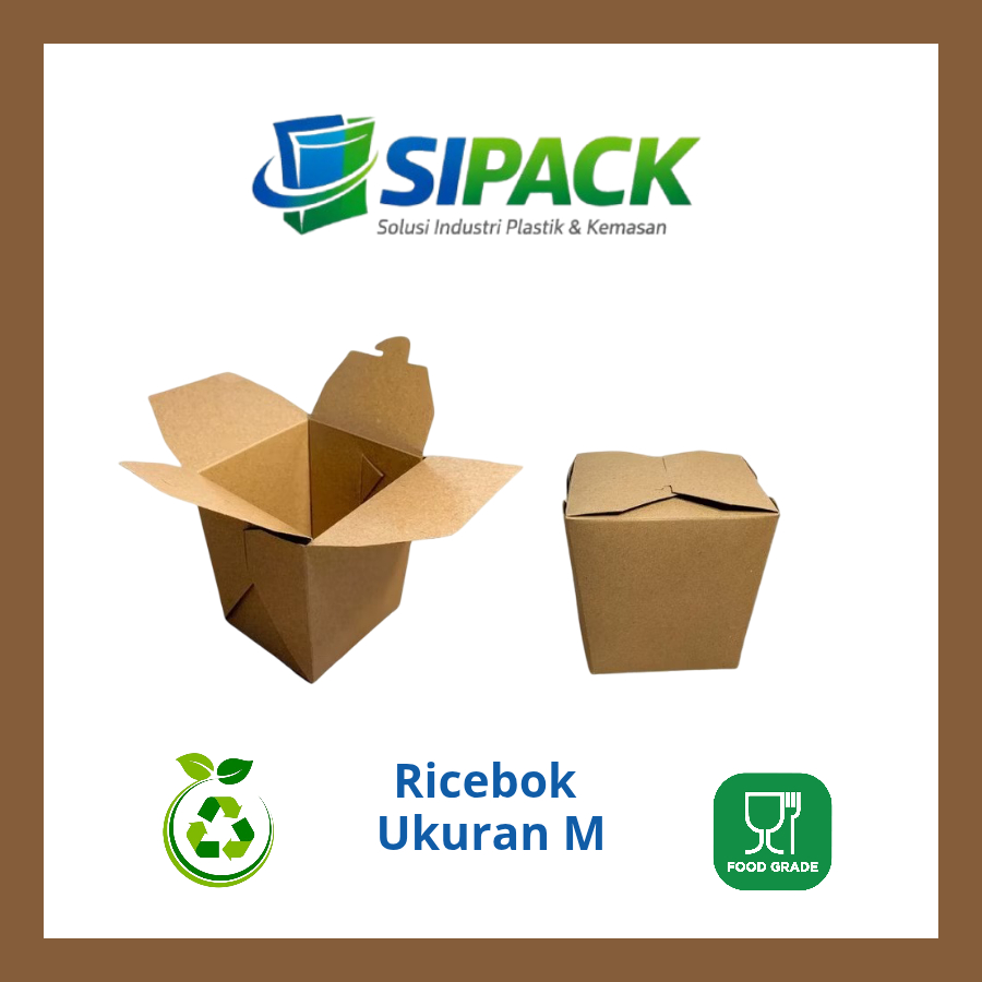 Rice Box Ukuran M | Kotak Nasi Kertas | Rice Box Food Grade Sekali Pakai