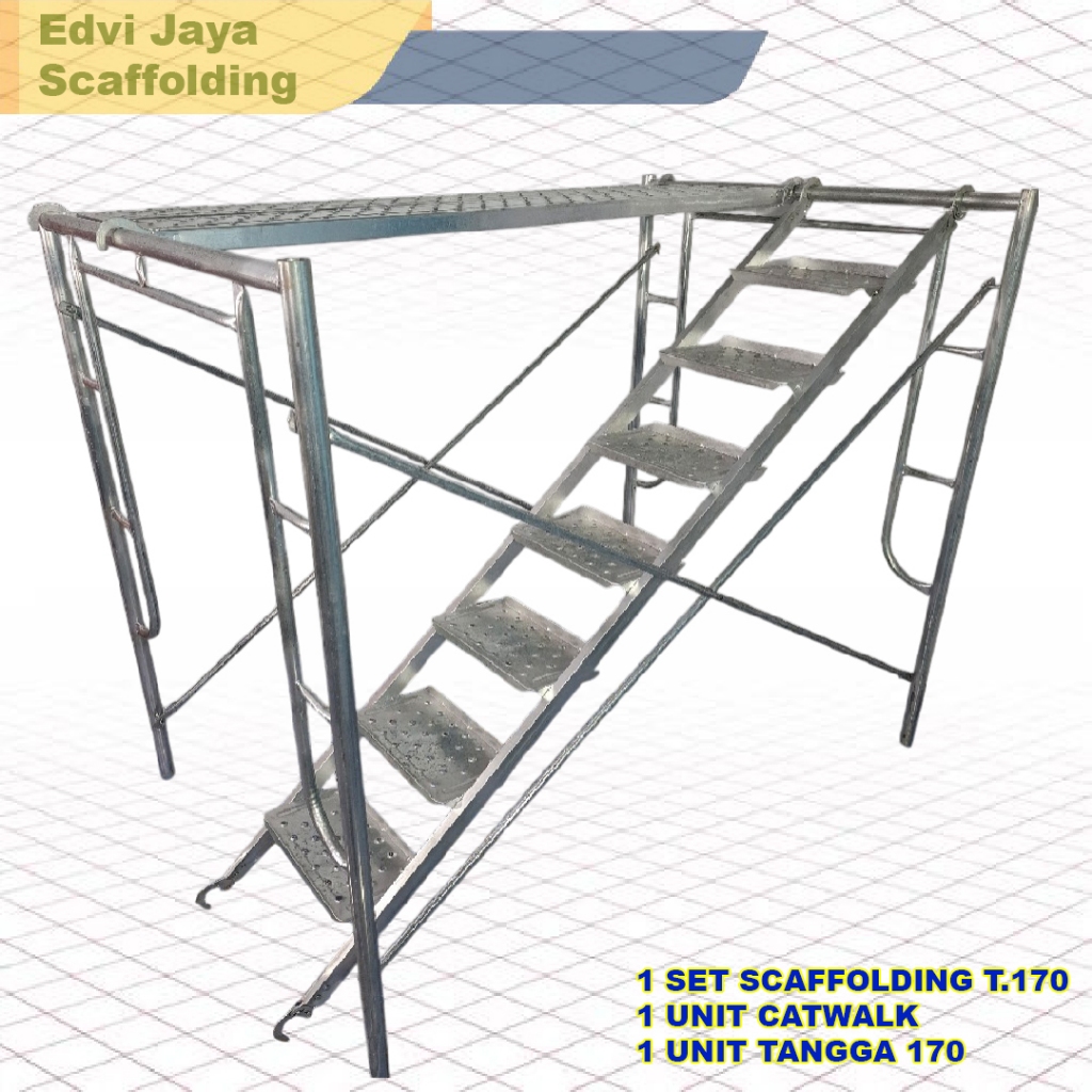 Set Lengkap Scaffolding Galvanis 170 Tangga Catwalk
