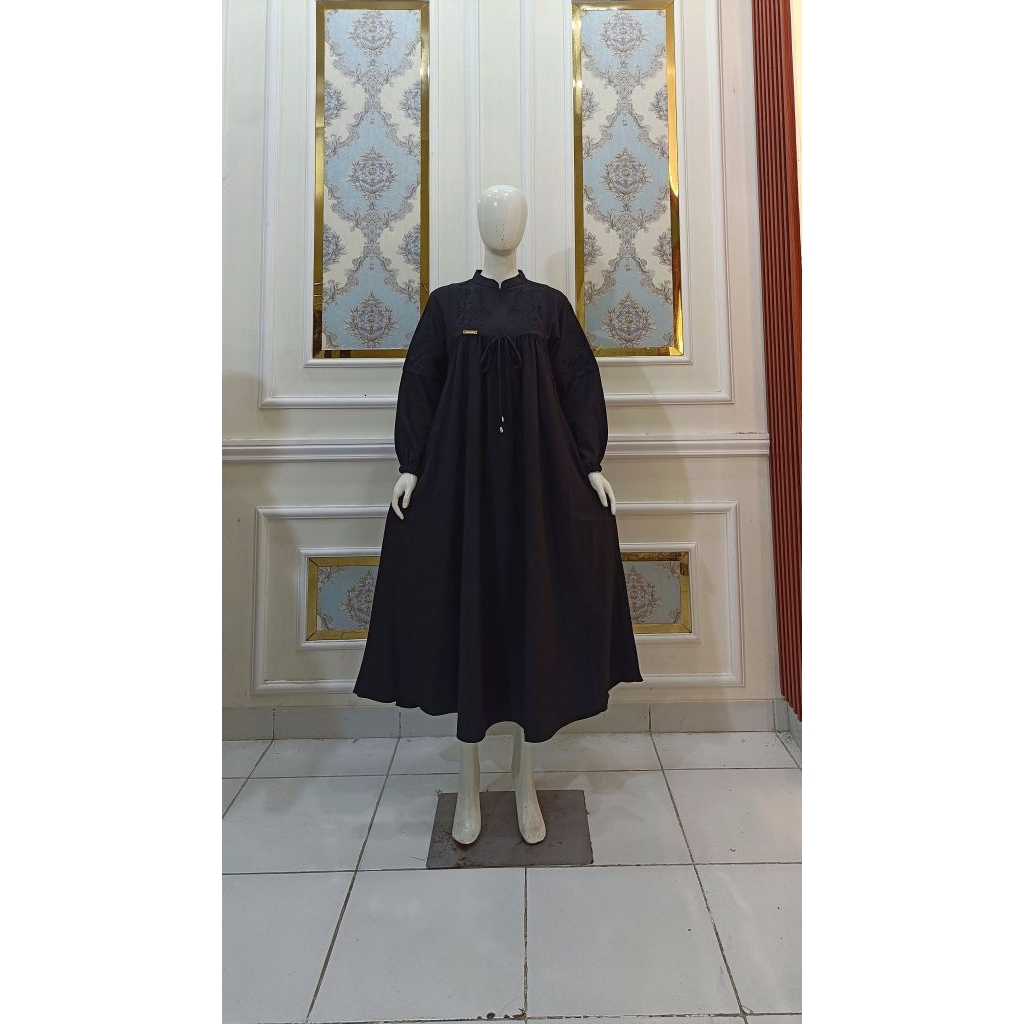 Midi Dress Jasmine Bordir tali pita premium by Rifanna
