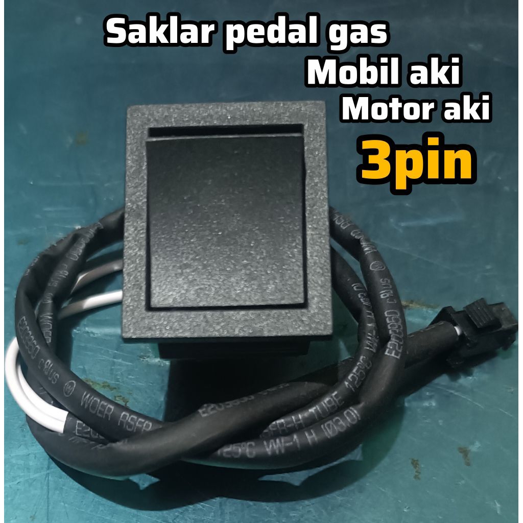 SAKLAR PEDAL GAS MOBİL AKİ/ MOTOR AKİ 6V/12V 3PİN + KABEL SOKET