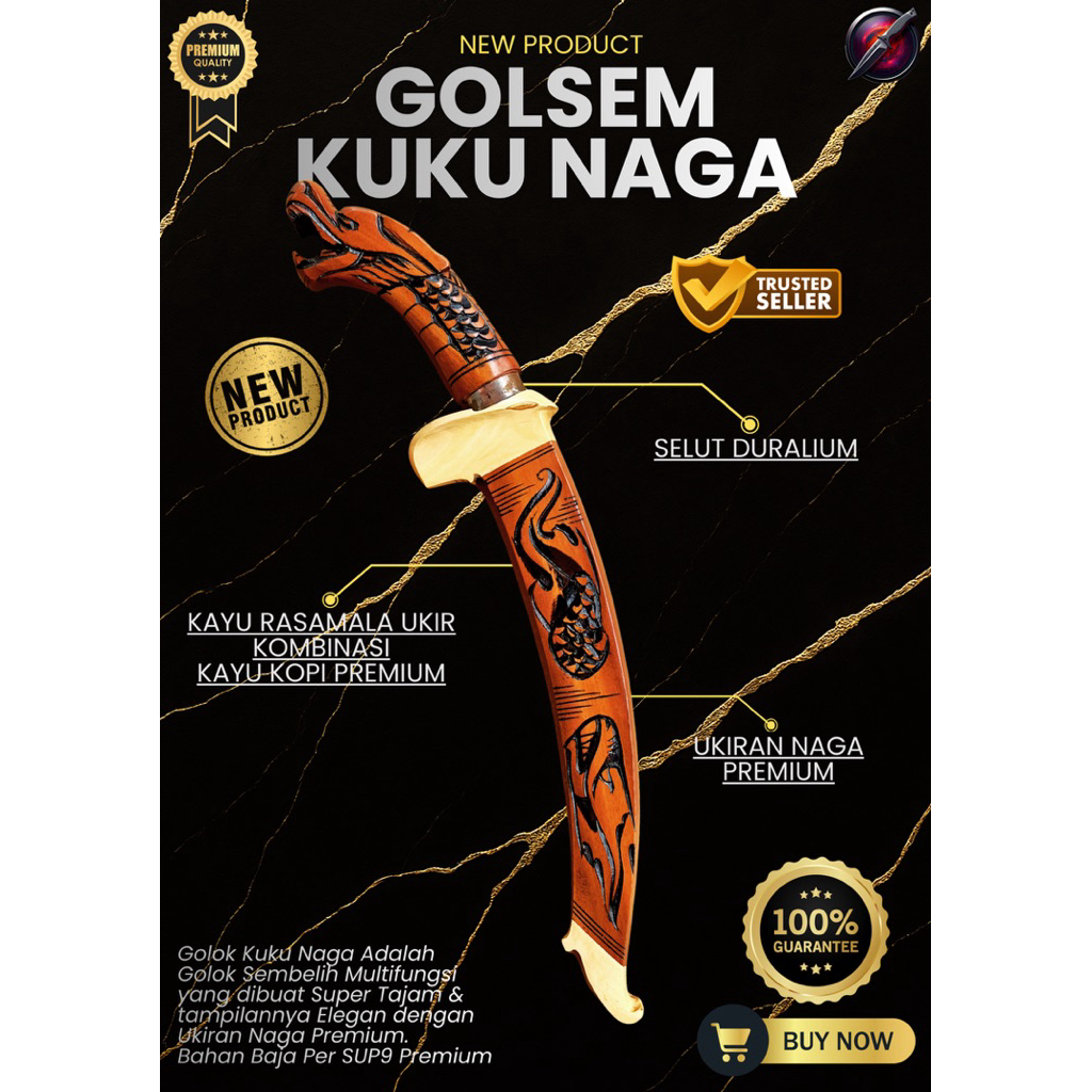 [PERKAKAS ORIGINAL] GOLOK SEMBELIH KUKU NAGA GOLOK BAJA SUPER TAJAM Baja SUP9 Premium Asli Original