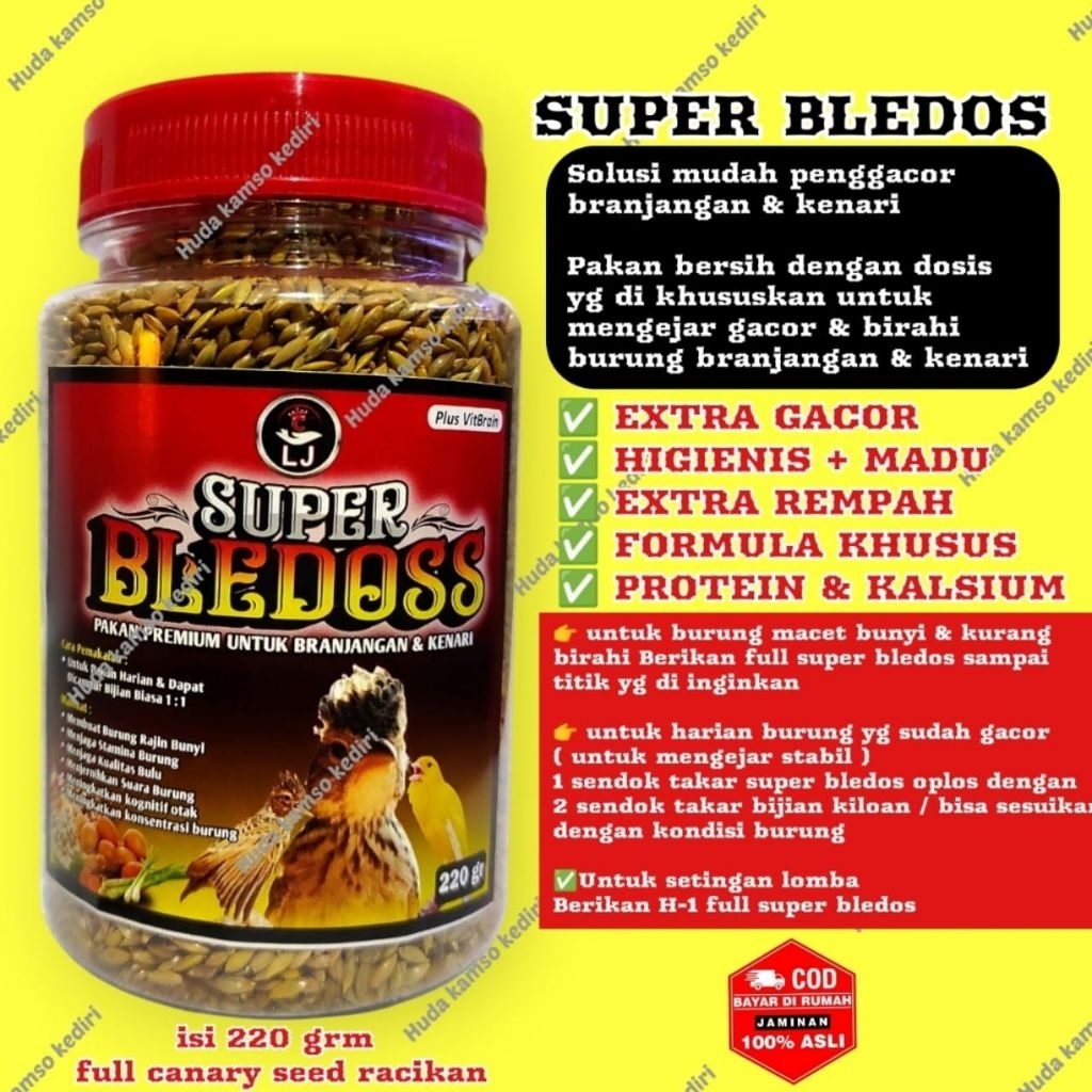 Super Bledos SUPER BLEDOSS SUPER BLEDOZ Pakan branjangan , pakan kenari , pakan branjangan , super p